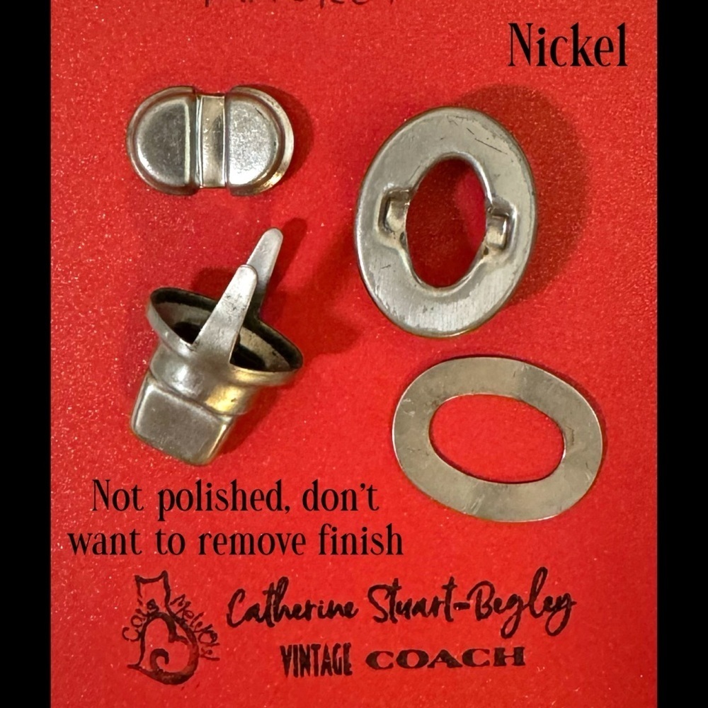 Authentic Vintage Coach Nickel turnlock, replacement